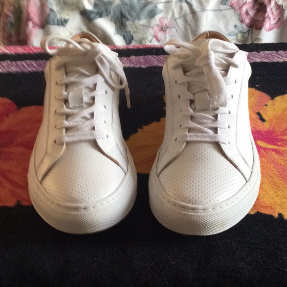 White Perforated Sneakers